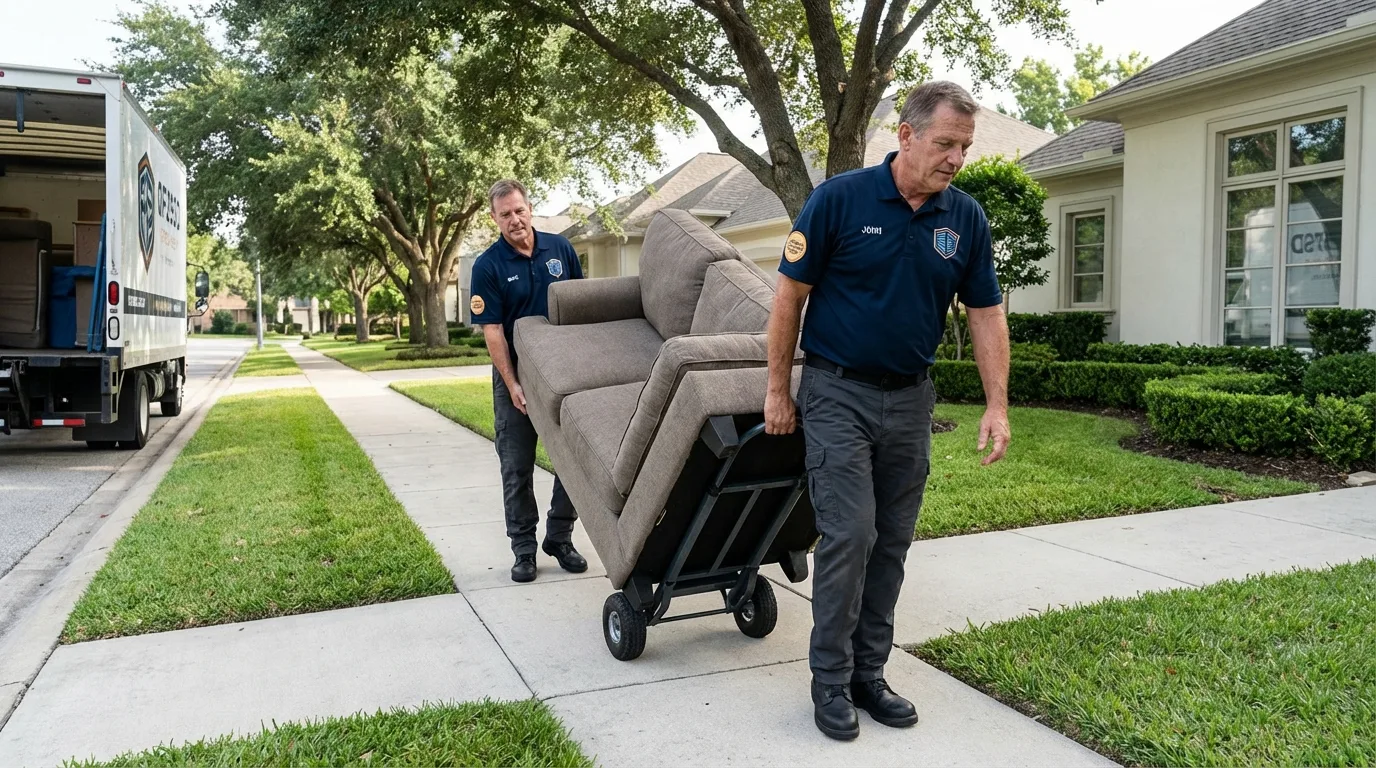 Local residential moving crew loading furniture in Tamworth, NH